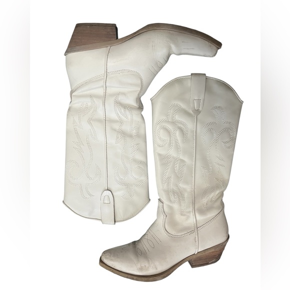 Steve Madden Windie white leather western boots Made in Mexico - Picture 8 of 10